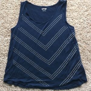 Apt 9 Navy Tank Large with Silver Studs